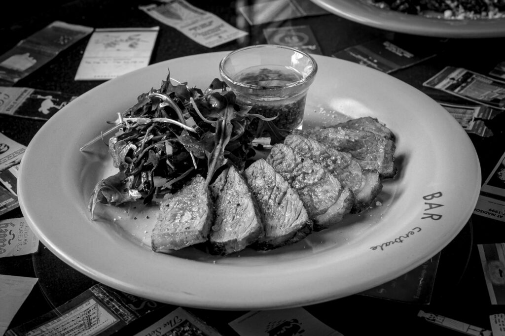 Sirloin Steak with chimichurri at Bar Centrale.